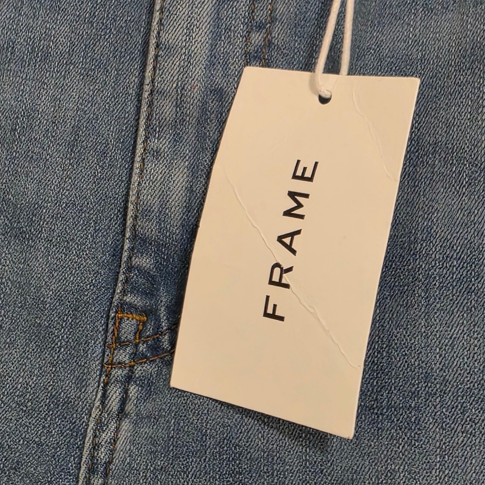 FRAME Le Sleek Straight Jeans Womens 27 Light Blue High Rise Denim Honeymoon NEW - Picture 2 of 7